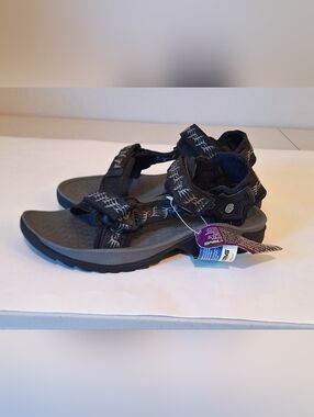 Teva #6677 Hurricane Sport Sandals Microban Black Grey Adj Straps Size 10 NEW